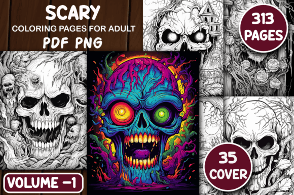 Download 313 Scary Coloring Pages V - 1 - Premium Resources