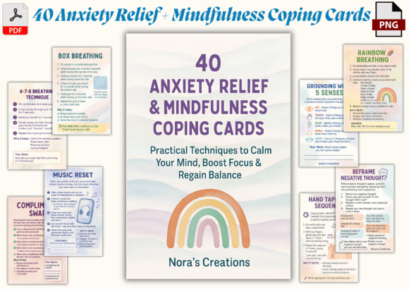 Download 40 Anxiety Relief &amp; Mindfulness Cards - Anxiety relief Collection