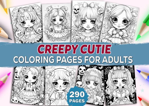 Download Creepy Cutie Coloring Pages for Adults - Premium Resources